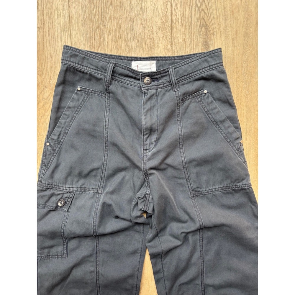 Anthropologie The Carson Utility Barrel High Rise Cargo Baggy Pants Black - Picture 9 of 10